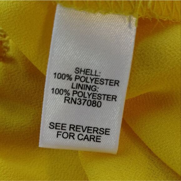 Cato Women's Yellow Swiss Dot O Ring V Neck Flutter Sleeve Flowy Blouse Top M - Picture 6 of 14